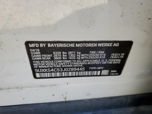2018 BMW X5 XDRIVE3 - 5UXKS4C53J0Z89445