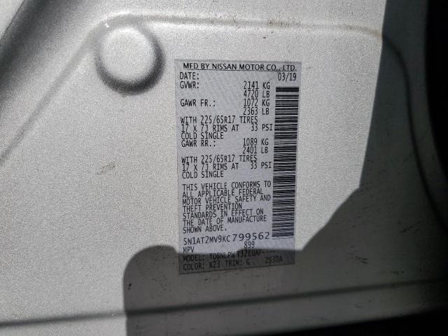 2019 NISSAN ROGUE S - 5N1AT2MV9KC799562