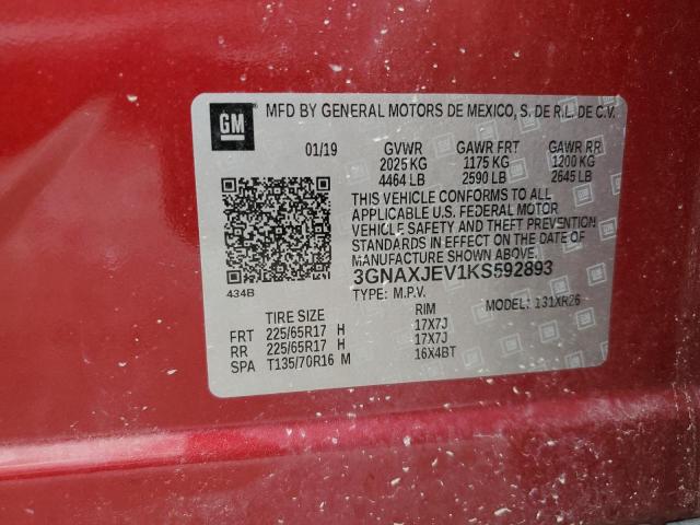 VIN 3GNAXJEV1KS592893 2019 Chevrolet Equinox, LT no.13