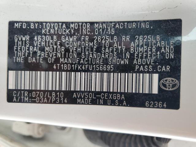 2015 TOYOTA CAMRY HYBR - 4T1BD1FK4FU156695