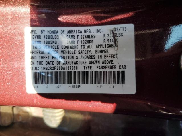 VIN 1HGCR2F36DA137980 2013 Honda Accord, LX no.13