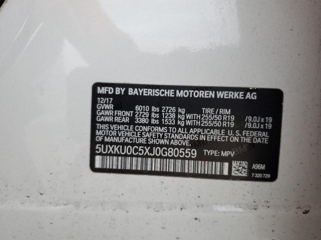 VIN 5UXKU0C5XJ0G80559 2018 BMW X6 no.13