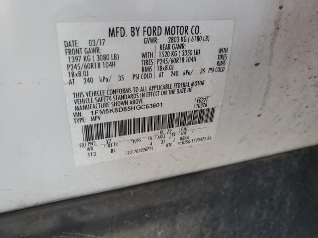 2017 FORD EXPLORER X - 1FM5K8D85HGC63601