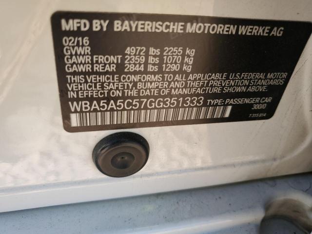 VIN WBA5A5C57GG351333 2016 BMW 5 SERIES no.12