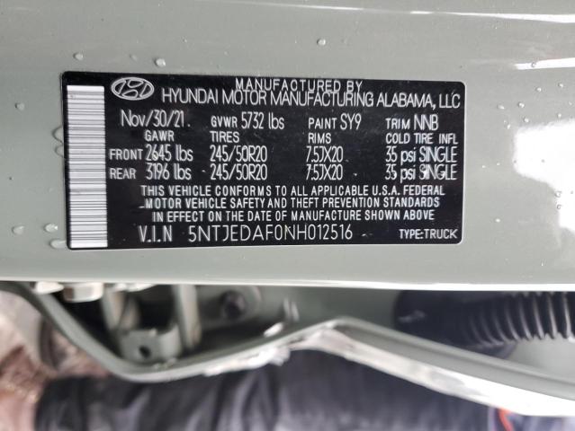 2022 HYUNDAI SANTA CRUZ - 5NTJEDAF0NH012516