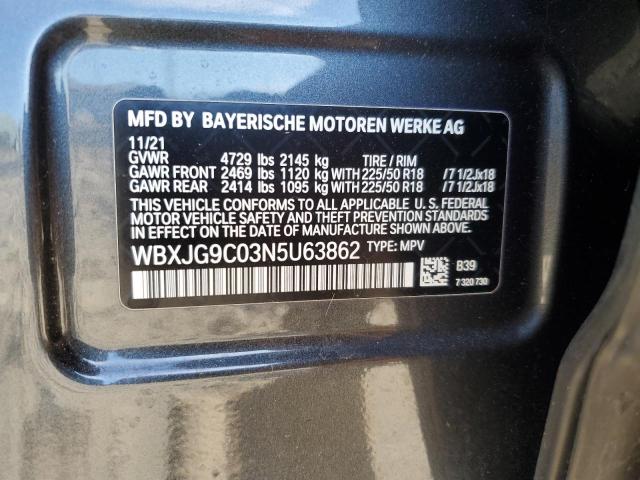 2022 BMW X1 XDRIVE2 - WBXJG9C03N5U63862