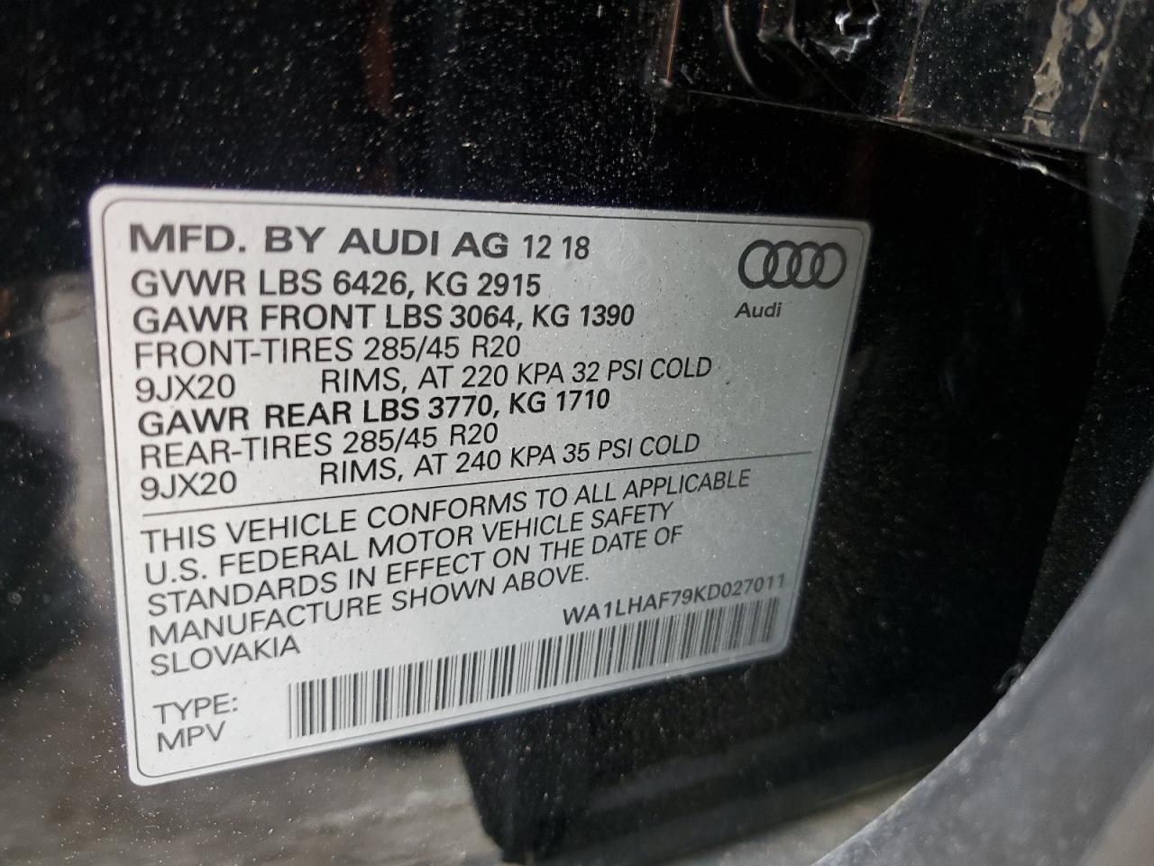 Lot #3008876546 2019 AUDI Q7 PREMIUM