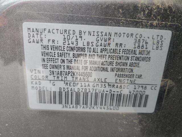 2019 NISSAN SENTRA S - 3N1AB7AP2KY445600