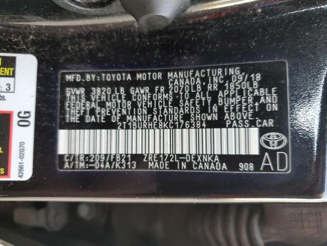 2019 TOYOTA COROLLA L - 2T1BURHE8KC176384