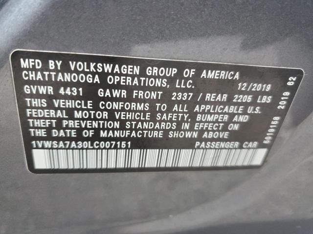 2020 VOLKSWAGEN PASSAT SE - 1VWSA7A30LC007151