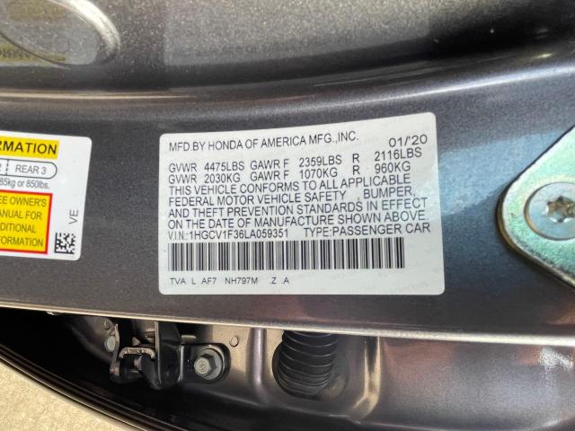 VIN 1HGCV1F36LA059351 2020 Honda Accord, Sport no.10