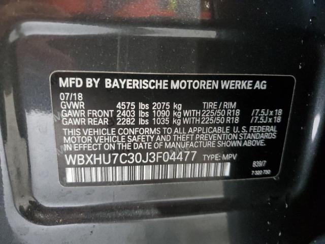 VIN WBXHU7C30J3F04477 2018 BMW X1 no.13