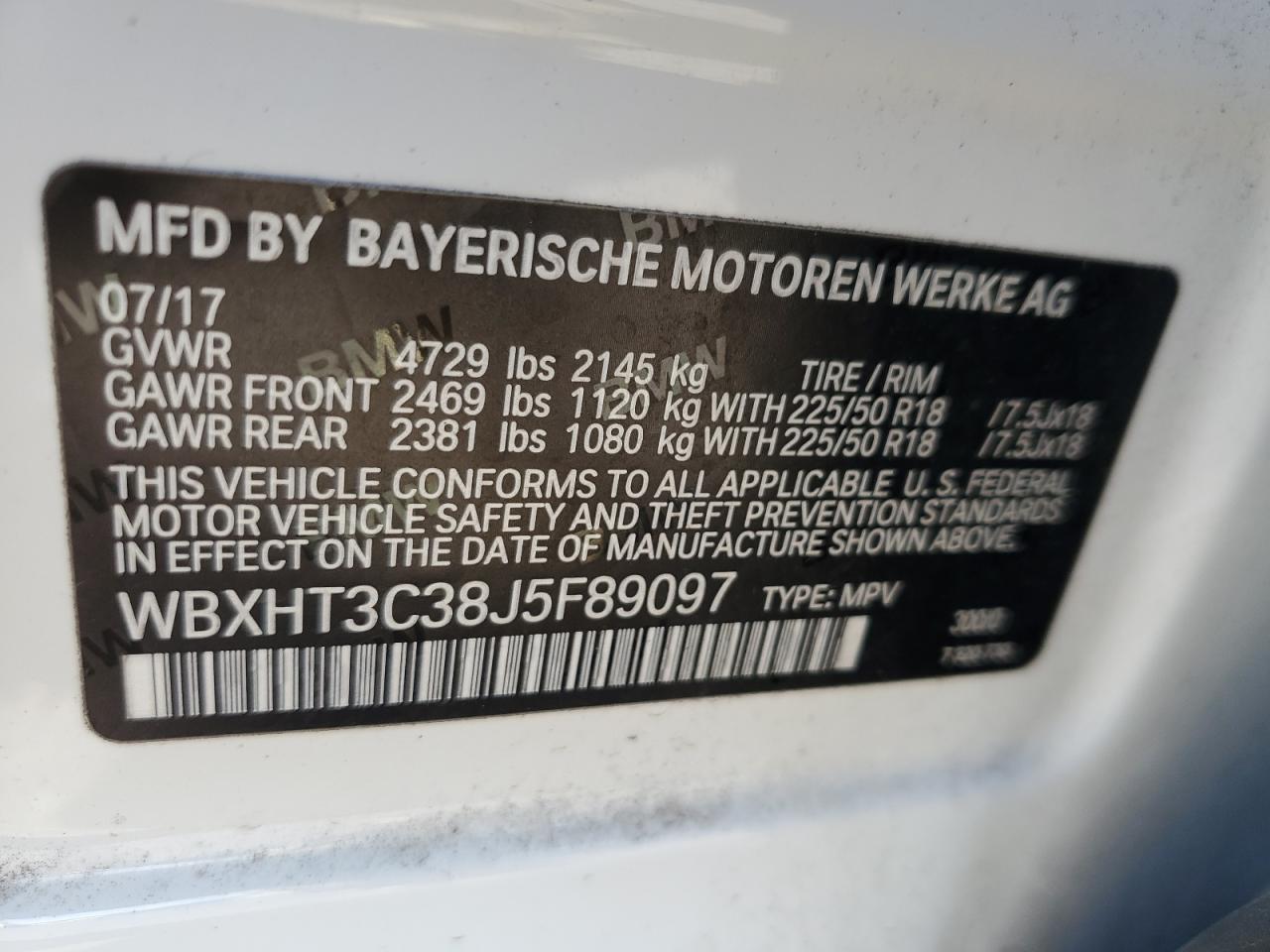 Lot #2996561588 2018 BMW X1 XDRIVE2