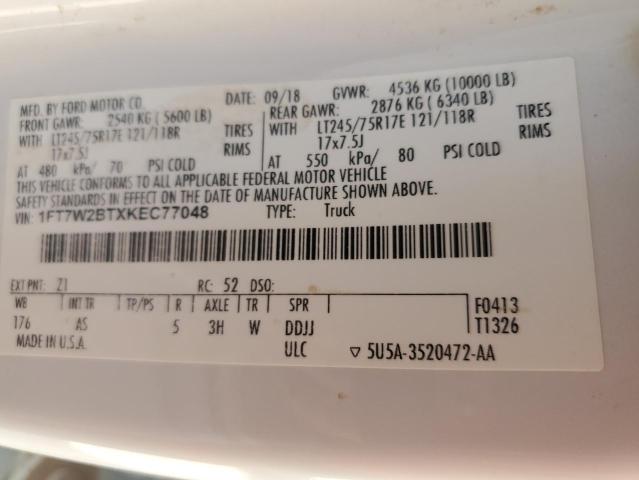 2019 FORD F250 SUPER - 1FT7W2BTXKEC77048