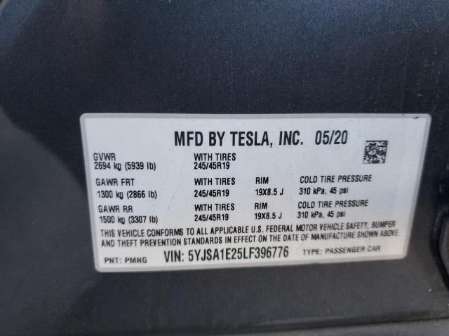2020 TESLA MODEL S - 5YJSA1E25LF396776