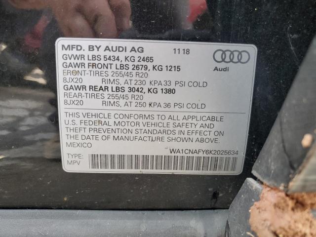2019 AUDI Q5 PRESTIG WA1CNAFY6K2025634