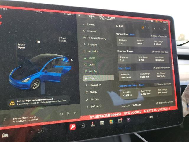 2021 TESLA MODEL 3 - 5YJ3E1EAXMF996467