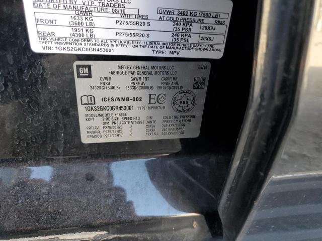 2016 GMC YUKON XL K - 1GKS2GKC0GR453001