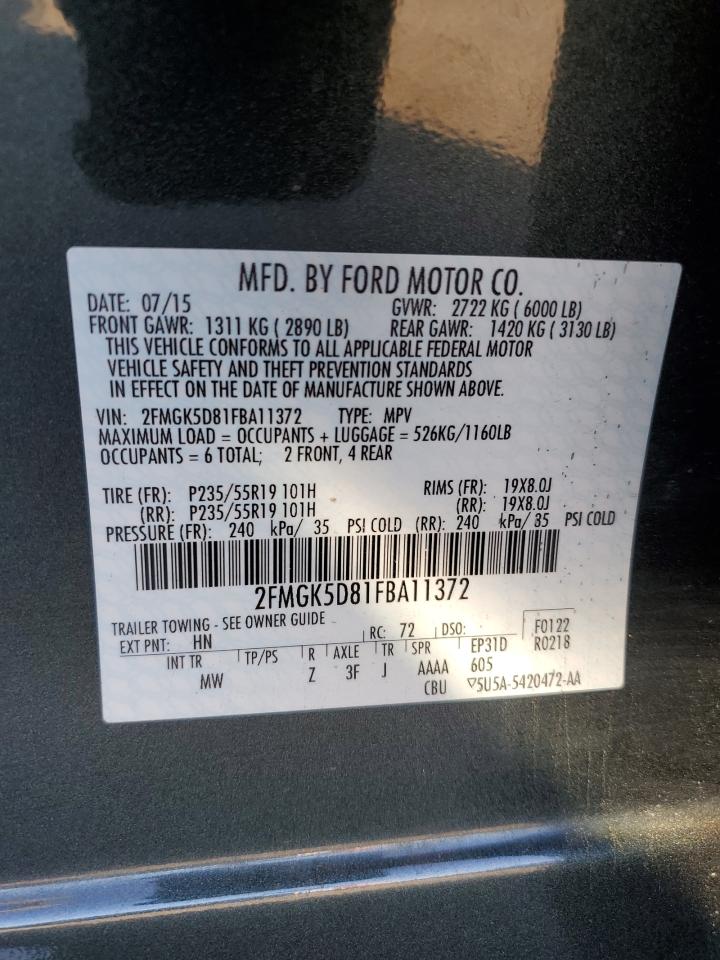 Lot #3022608824 2015 FORD FLEX LIMIT