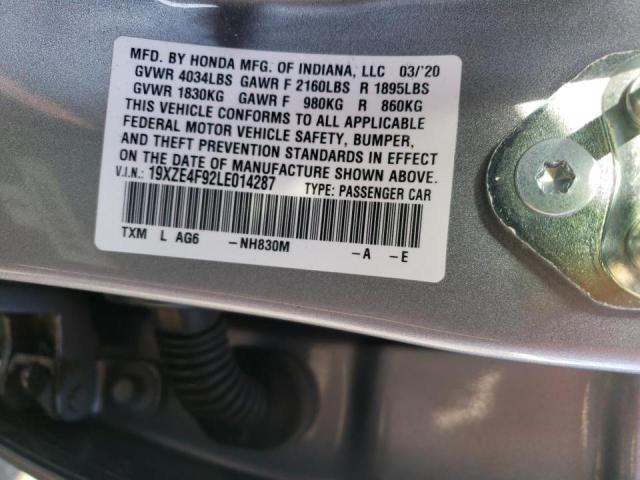 2020 HONDA INSIGHT TO 19XZE4F92LE014287