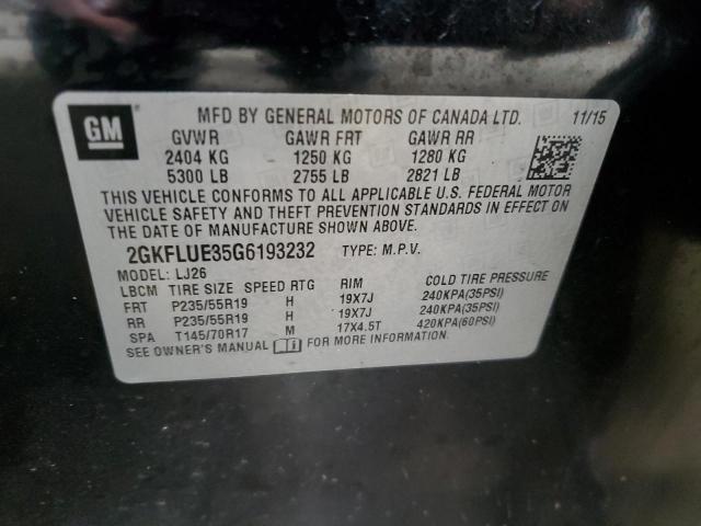 2016 GMC TERRAIN SL - 2GKFLUE35G6193232
