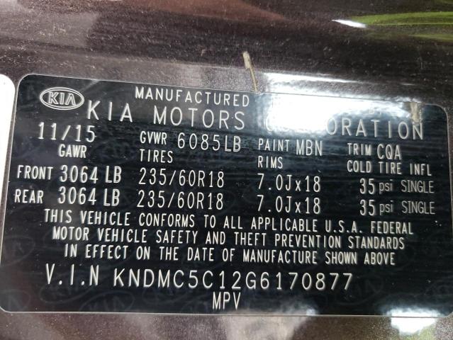 VIN KNDMC5C12G6170877 2016 KIA ALL MODELS no.13