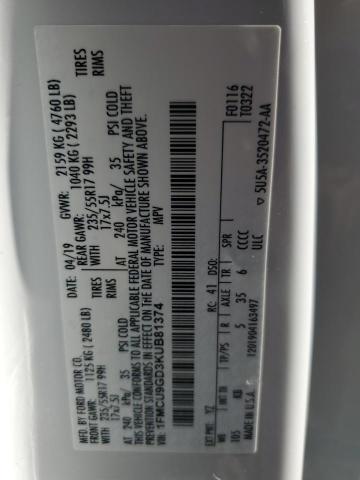2019 FORD ESCAPE SE - 1FMCU9GD3KUB81374