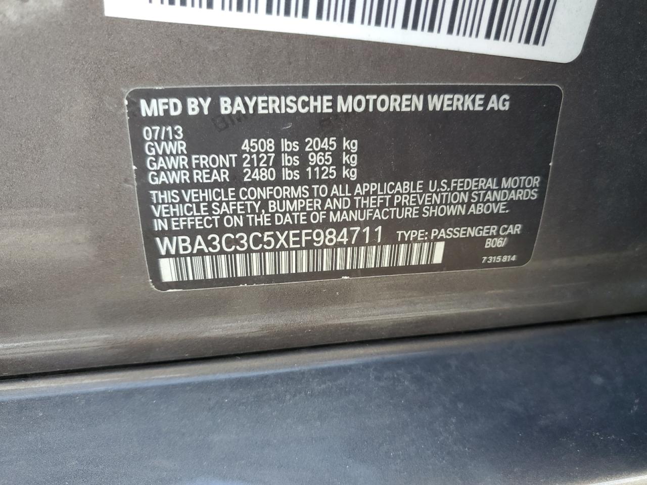 Lot #2979366733 2014 BMW 320 I XDRI