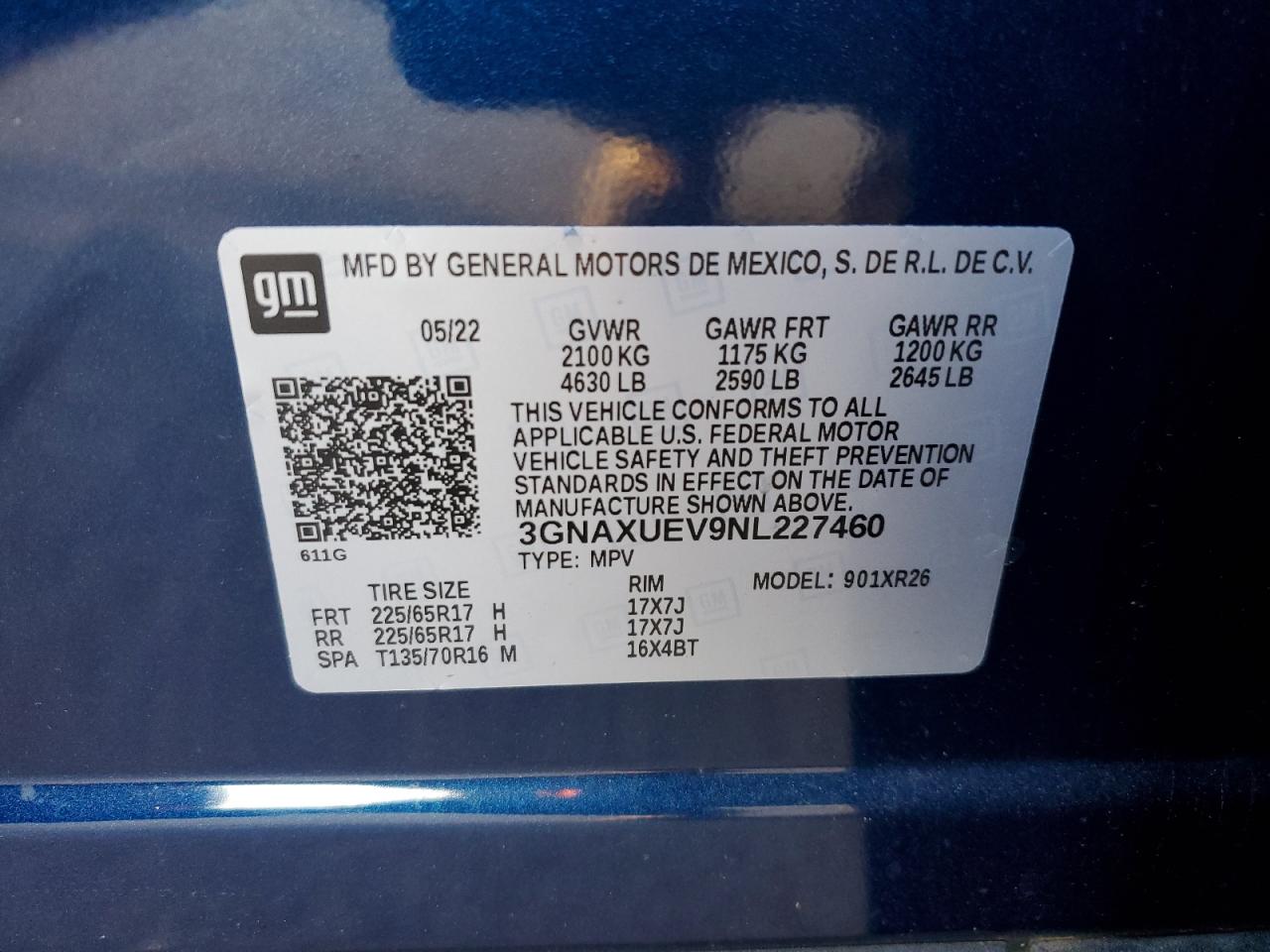 Lot #2993884417 2022 CHEVROLET EQUINOX LT