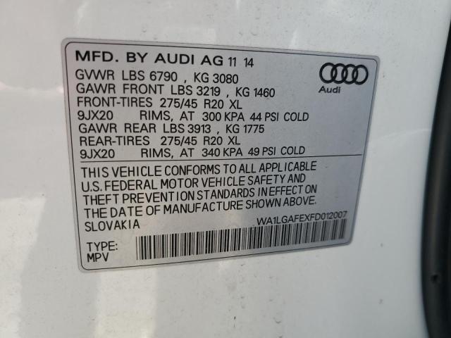 VIN WA1LGAFEXFD012007 2015 AUDI Q7 no.13