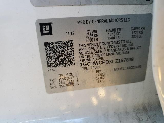2020 CHEVROLET SILVERADO - 1GCRWCEDXLZ167808