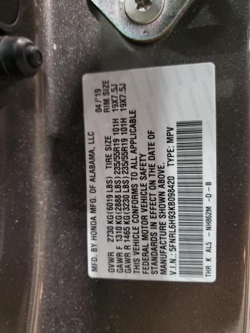 VIN 5FNRL6H93KB098420 2019 HONDA ODYSSEY no.14