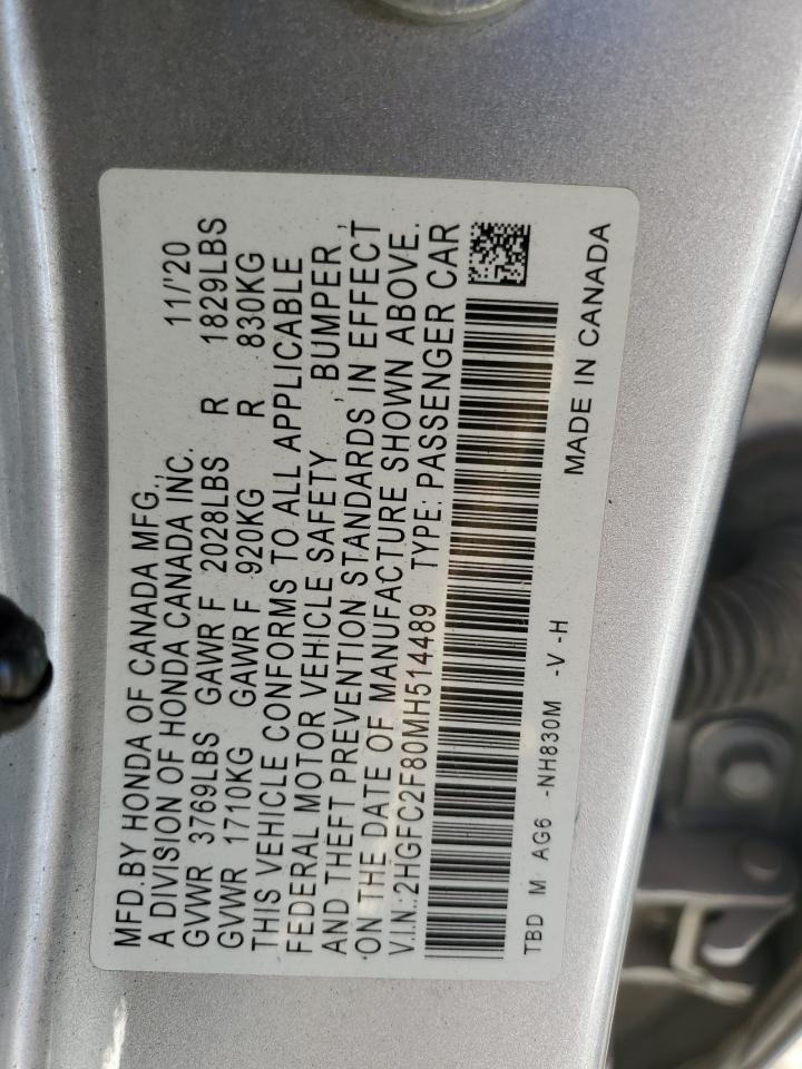 Lot #2979366764 2021 HONDA CIVIC SPOR