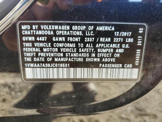 2018 VOLKSWAGEN PASSAT S - 1VWAA7A39JC018531
