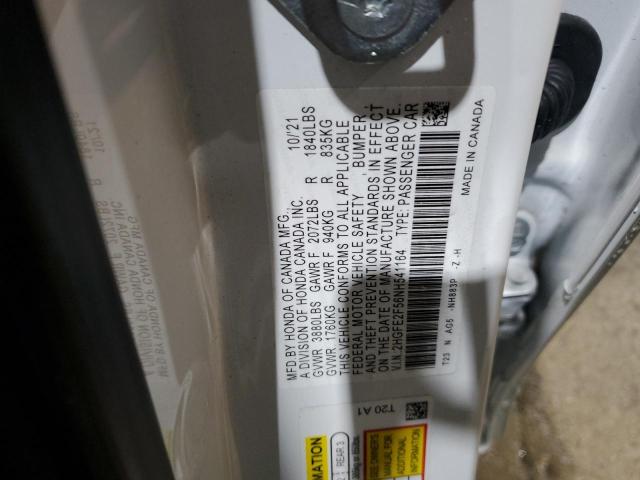 2022 HONDA CIVIC SPOR - 2HGFE2F56NH541164