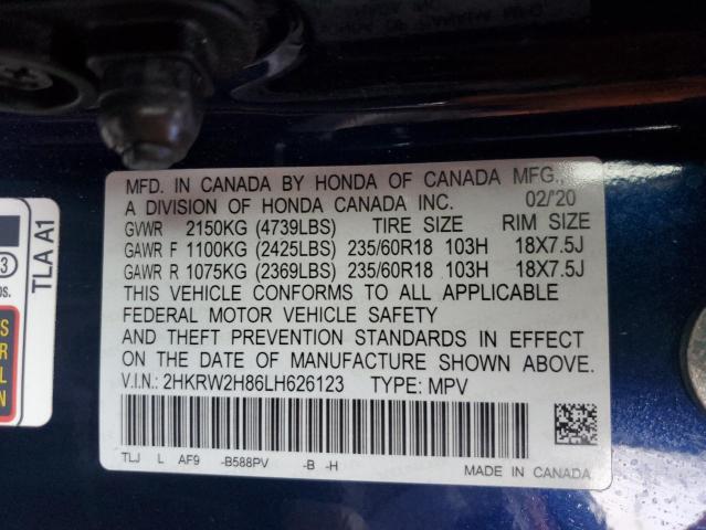 2020 HONDA CRV EXL - 2HKRW2H86LH626123