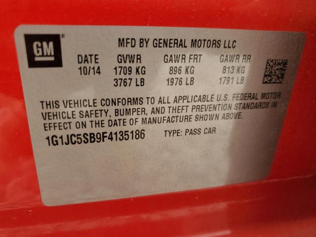 2015 CHEVROLET SONIC LT - 1G1JC5SB9F4135186