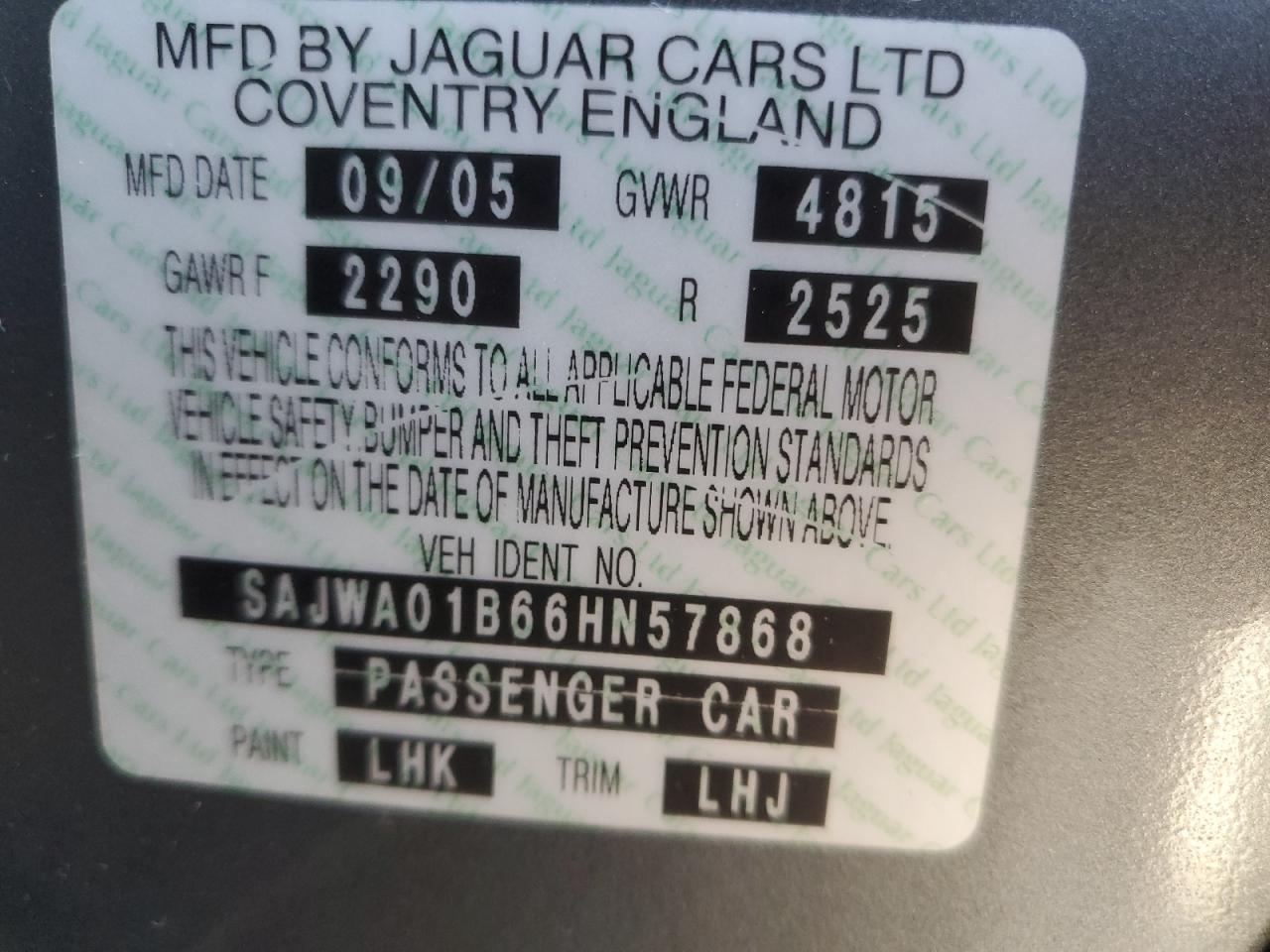 Lot #2972293405 2006 JAGUAR S-TYPE 4.2