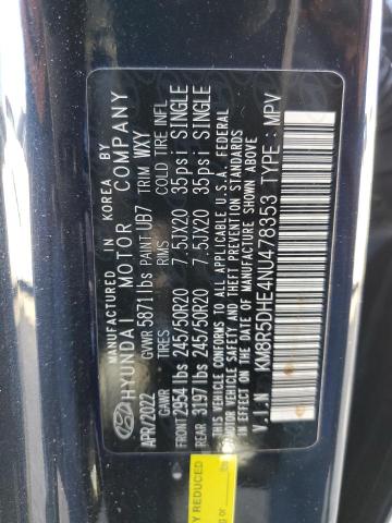2022 HYUNDAI PALISADE KM8R5DHE4NU478353
