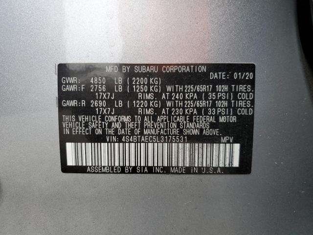 2020 SUBARU OUTBACK PR - 4S4BTAEC5L3175531