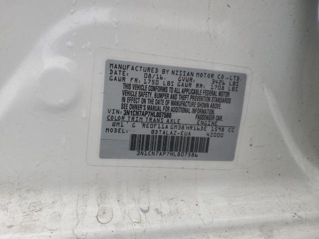 VIN 3N1CN7AP7HL807586 2017 NISSAN VERSA no.12