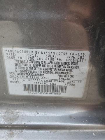 VIN 3N1CN7AP2GL829882 2016 NISSAN VERSA no.12