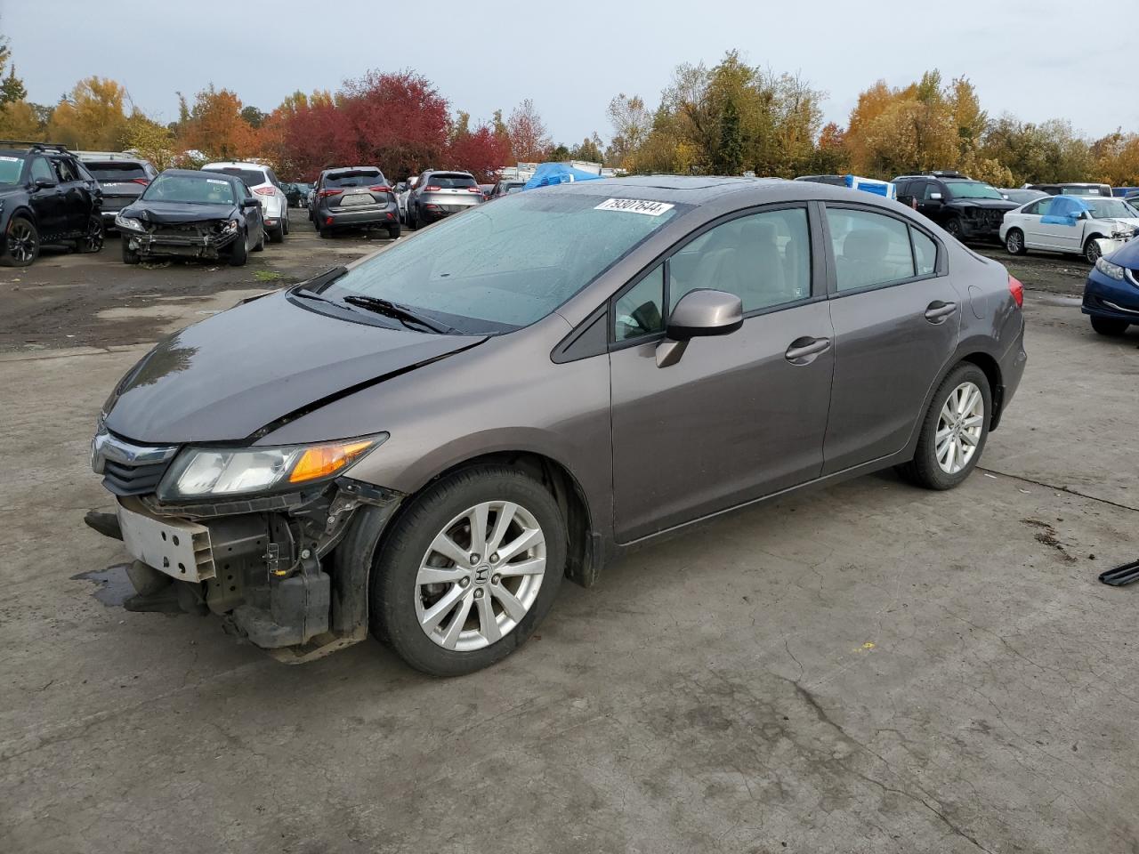 Lot #2977224167 2012 HONDA CIVIC EXL