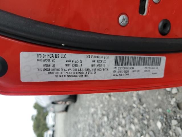 2016 DODGE CHALLENGER - 2C3CDZAG9GH194944