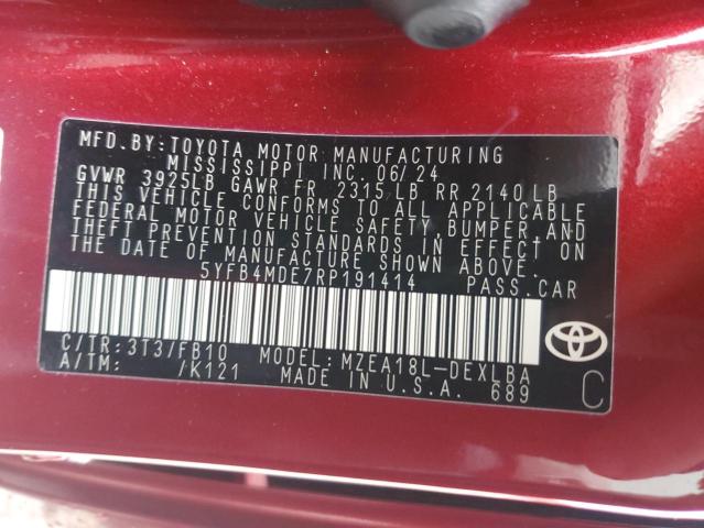 VIN 5YFB4MDE7RP191414 2024 TOYOTA COROLLA no.13