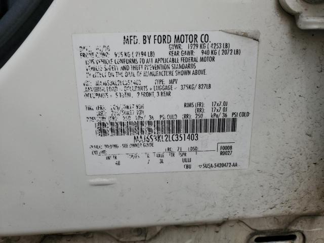 2020 FORD ECOSPORT T - MAJ6S3KL2LC351403
