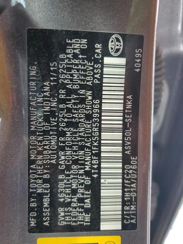 2016 TOYOTA CAMRY LE - 4T4BF1FK5GR539966