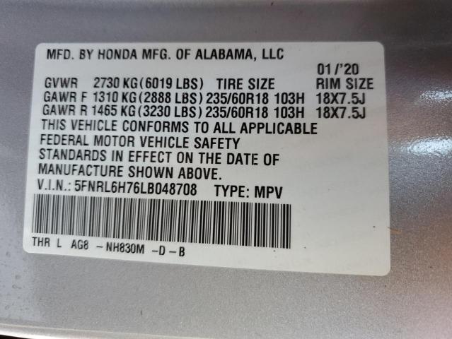 VIN 5FNRL6H76LB048708 2020 HONDA ALL MODELS no.14