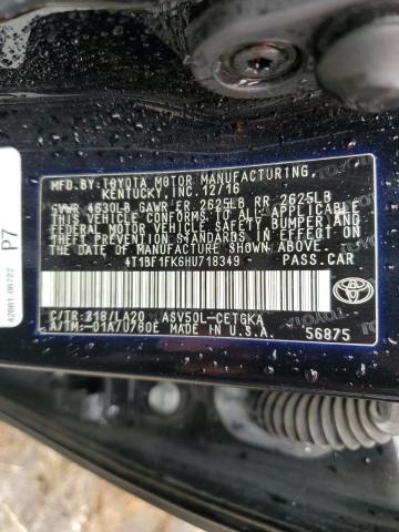 VIN 4T1BF1FK6HU718349 2017 TOYOTA CAMRY no.12