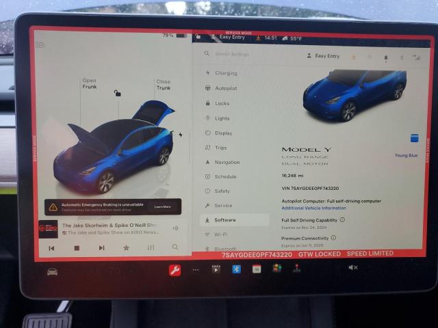 VIN 7SAYGDEE0PF743220 2023 TESLA MODEL Y no.9